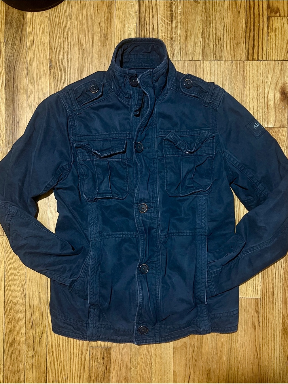 Abercrombie Fitch Sentinel Jacket Men M Navy Utility Field Military Style Y2K